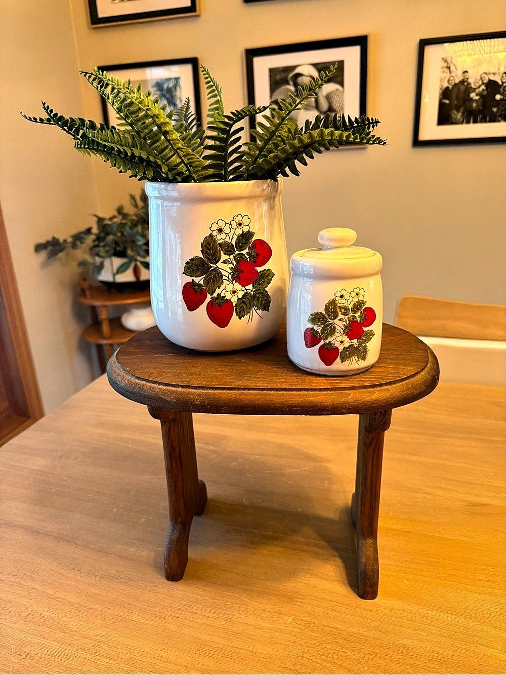 Vintage wooden cottage core mini stool decorative riser